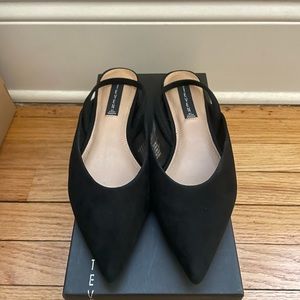 Sling-back Black Flats